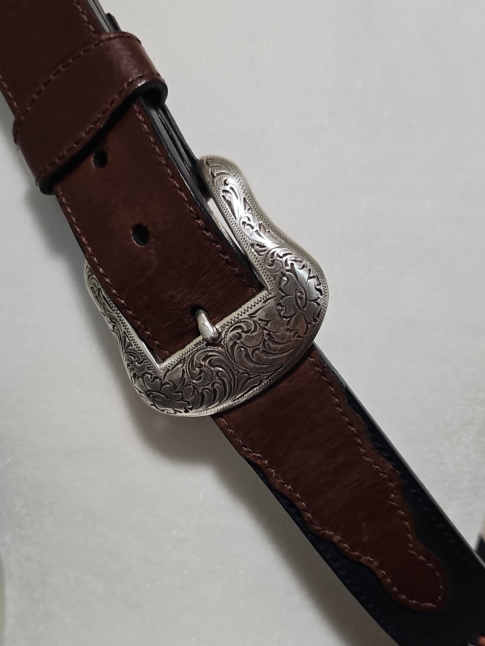 Nocona Top Hand Ranger Belt Size 44 Brown Leather Western Engraved Buckle N24755